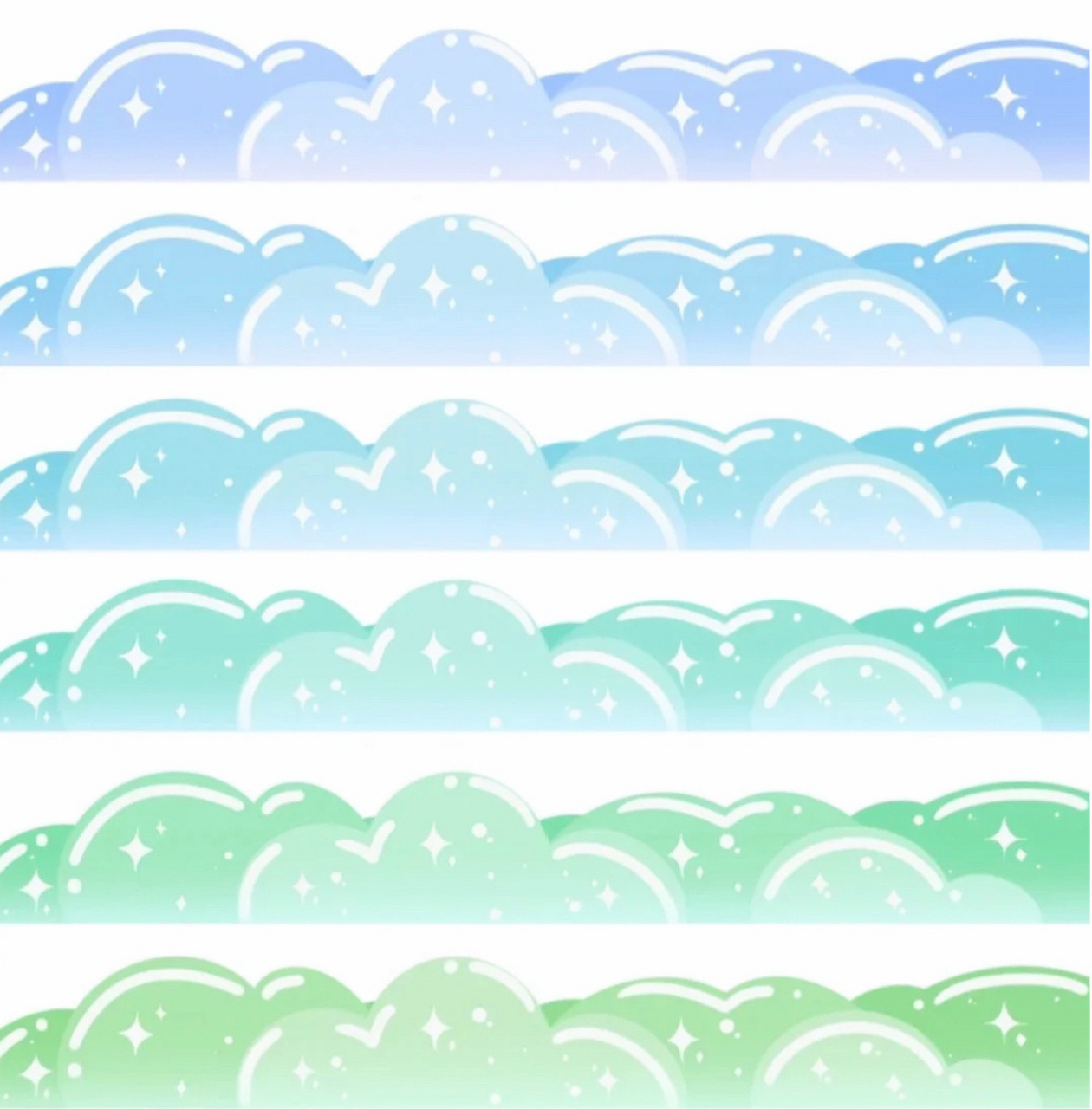 电子手帐必备│ 电子手帐素材15 今日份的素材是云朵胶带哦~ 彩虹渐变