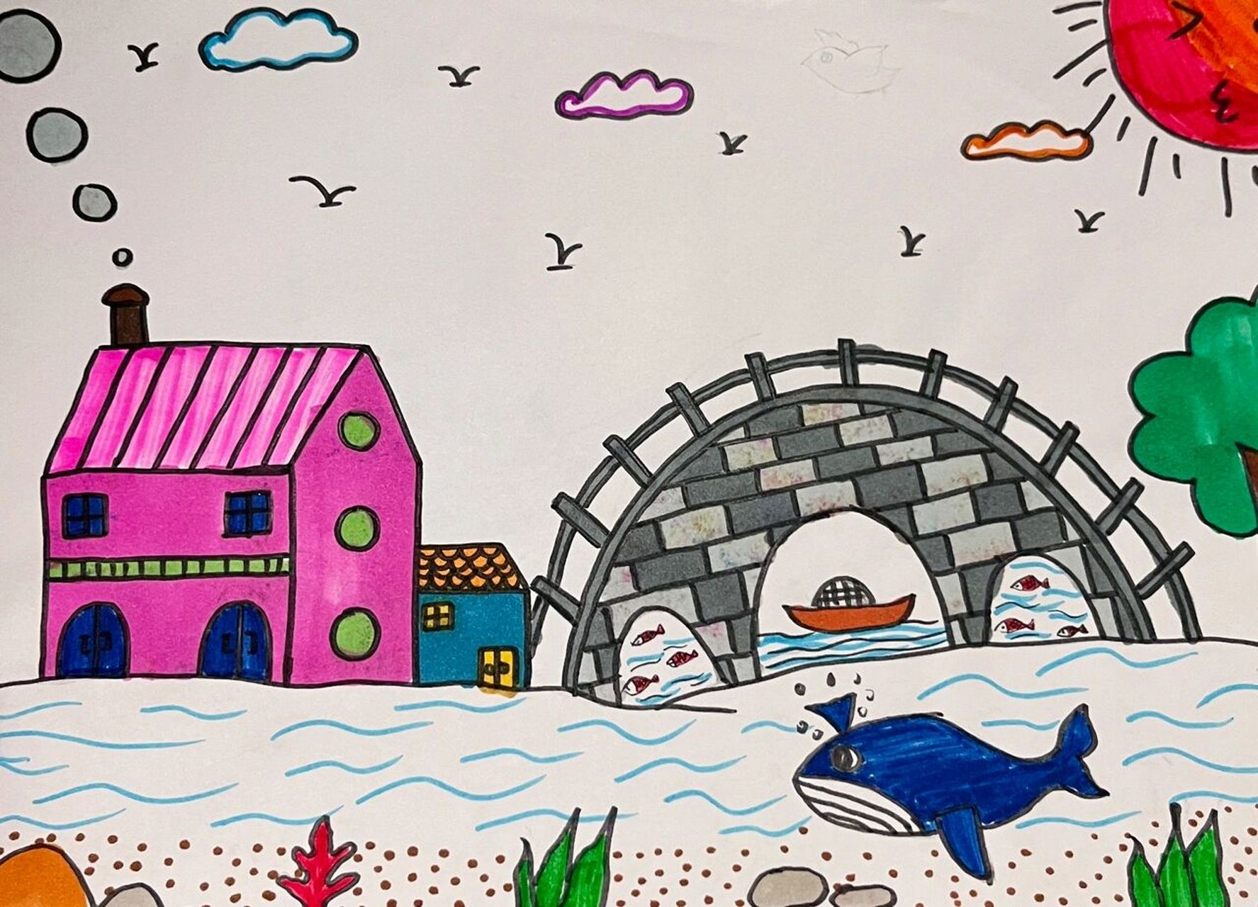 创意画.小桥流水