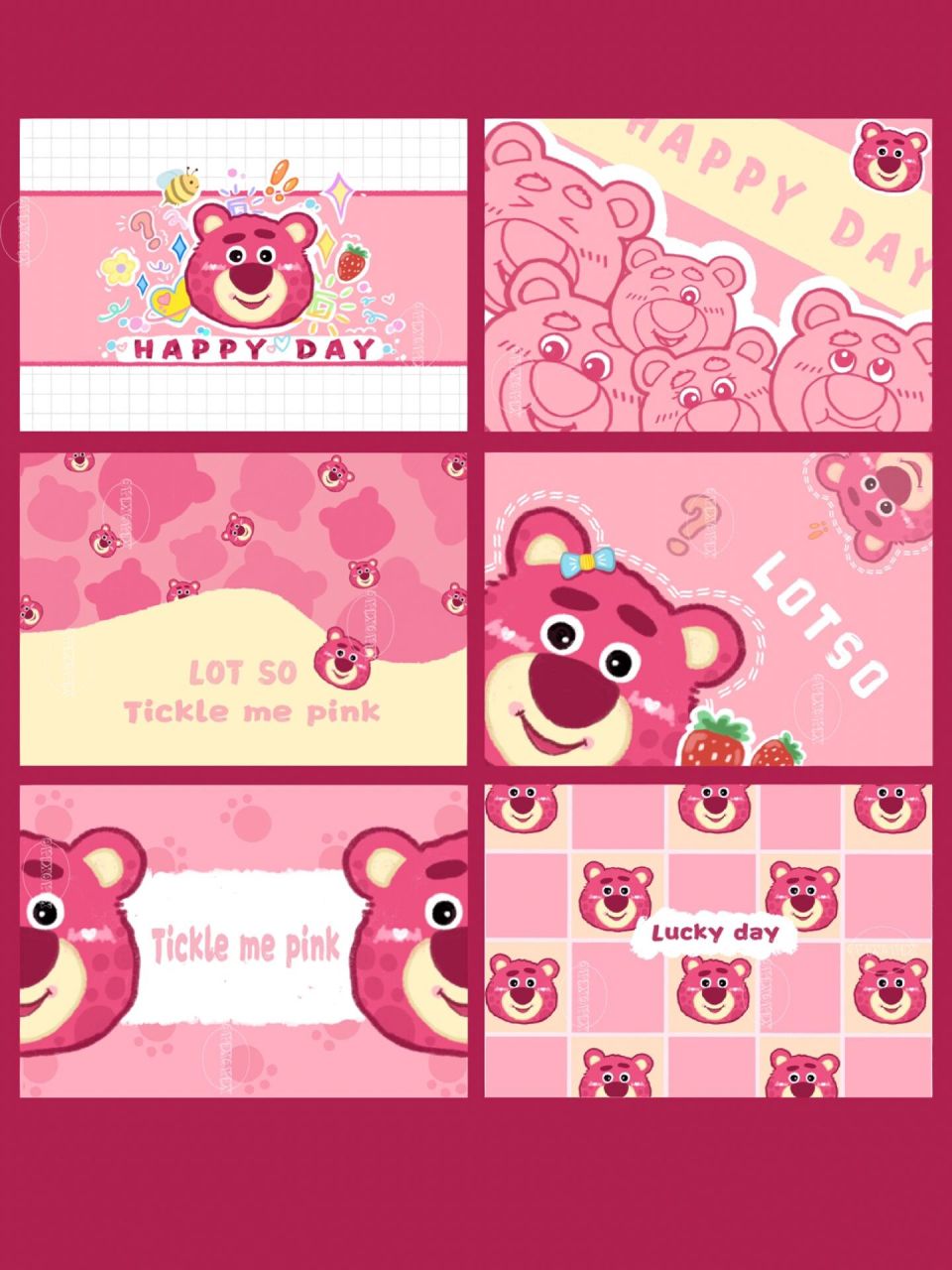 原创壁纸/软萌草莓熊 太爱草莓熊了,还没有拥有的姐妹感觉下手吧!