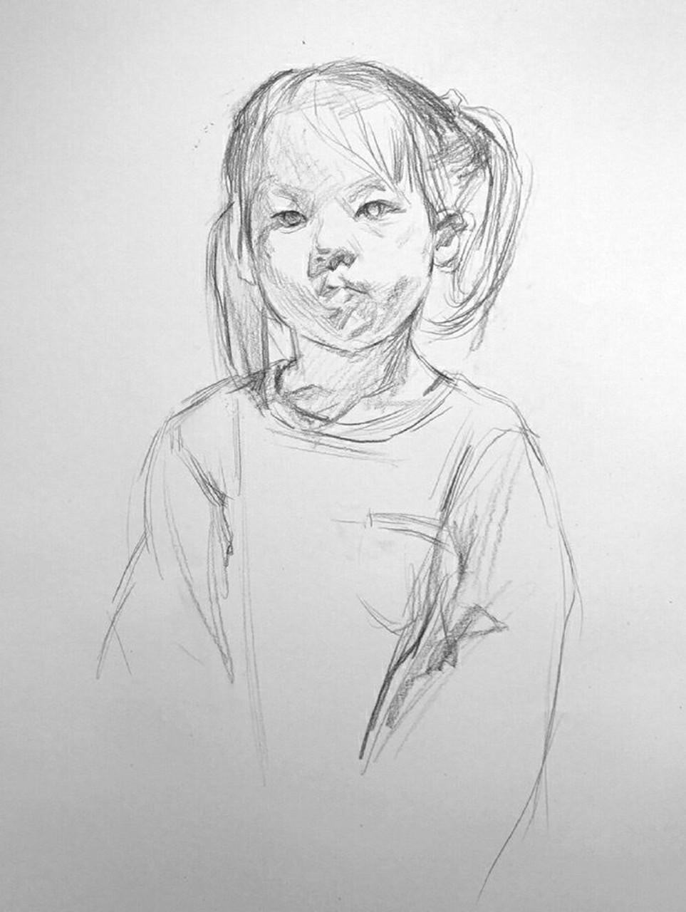 【高分素描步骤图】可爱的小女孩 来围观高分素描步骤图!