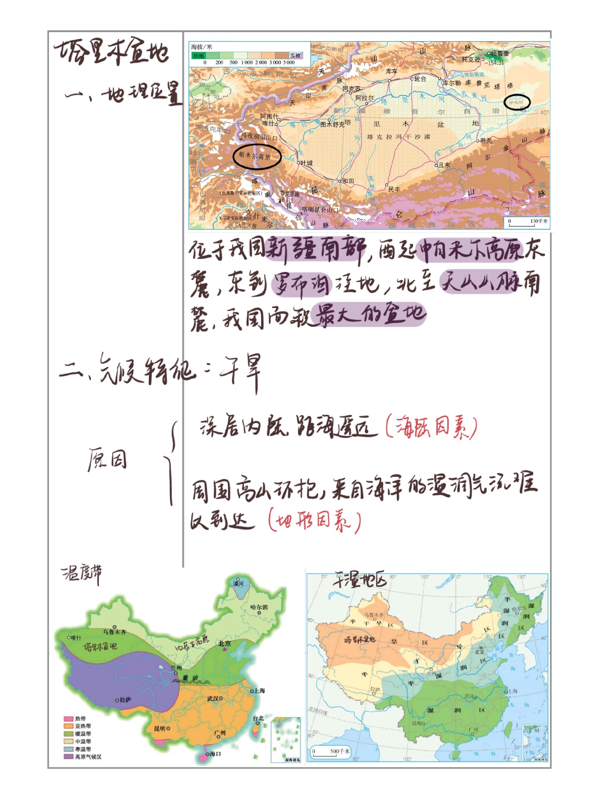 中国地理:塔里木盆地 学习中国地理要从三方面把握: 位置与范围 自然