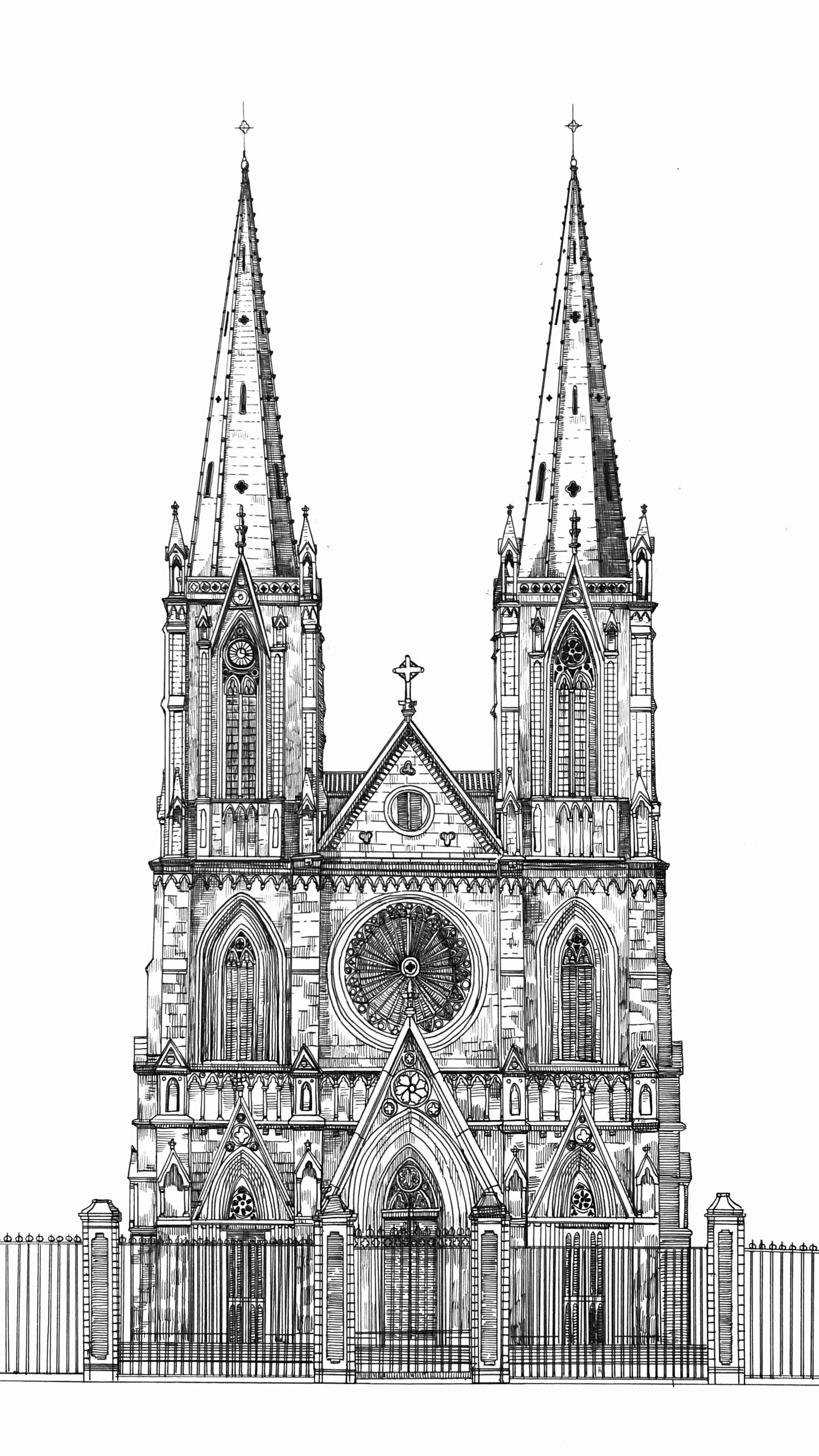 钢笔手绘|教堂建筑