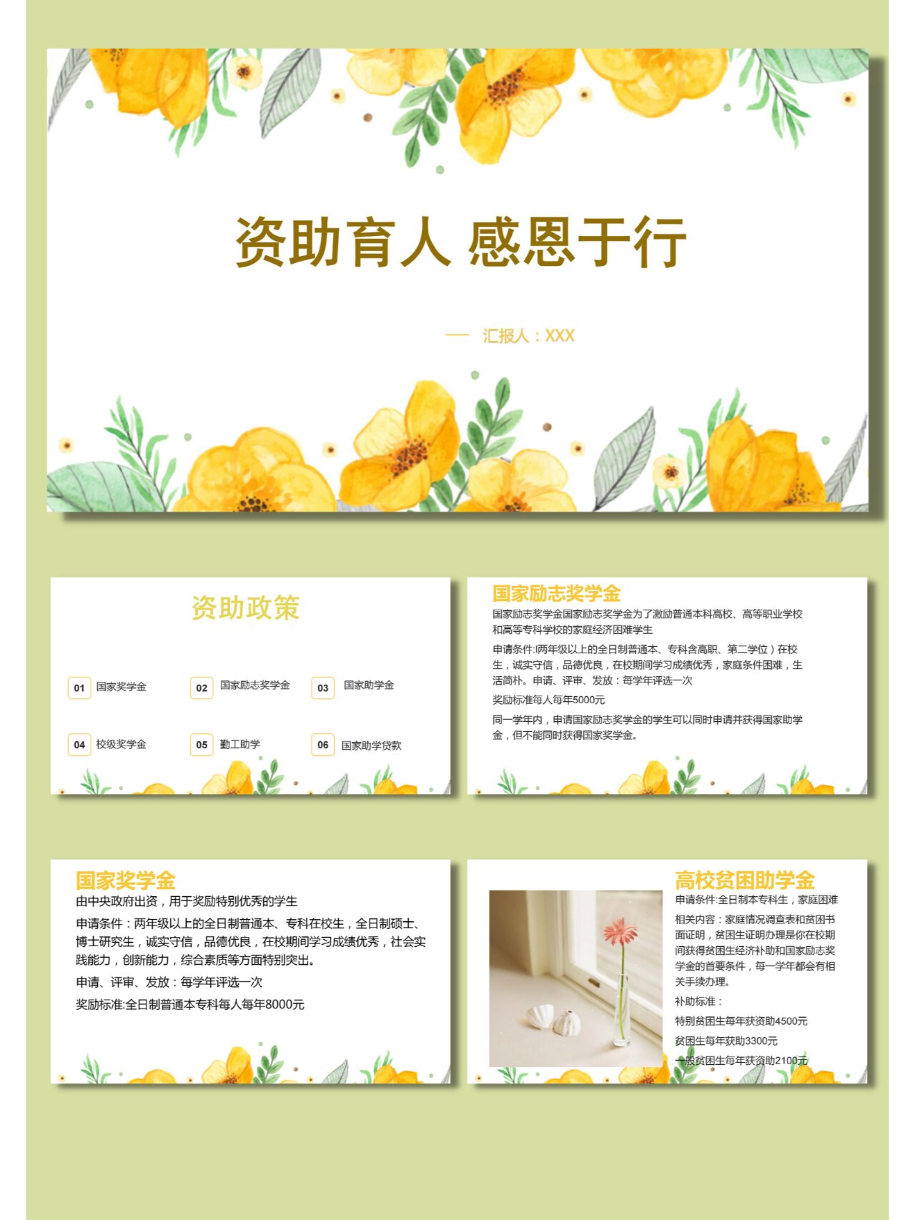 资助感恩育人学生资助政策宣传主题班会ppt