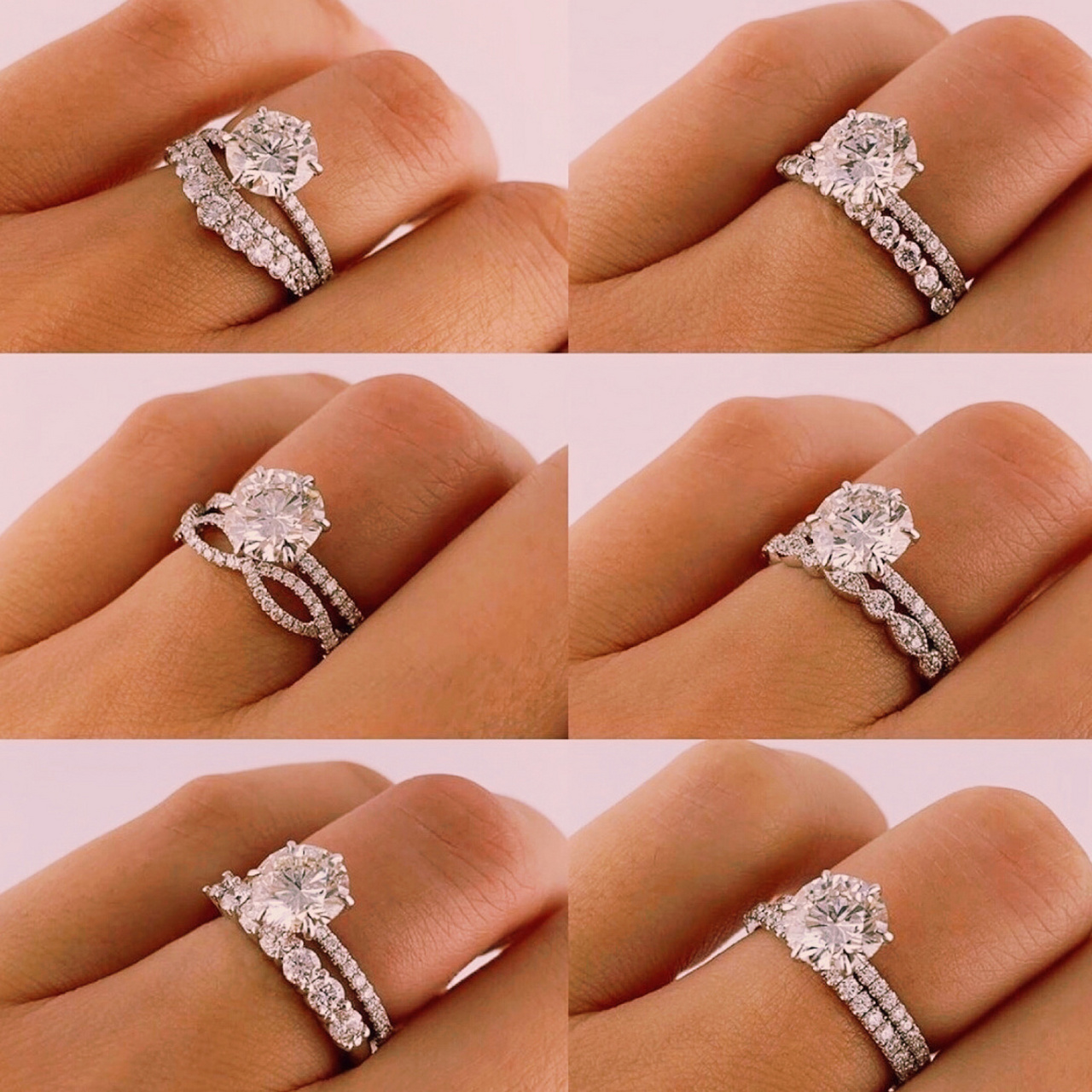 结婚钻戒 钻石排戒 搭配图一组 喜欢叠戴的朋友自取 #结婚钻戒