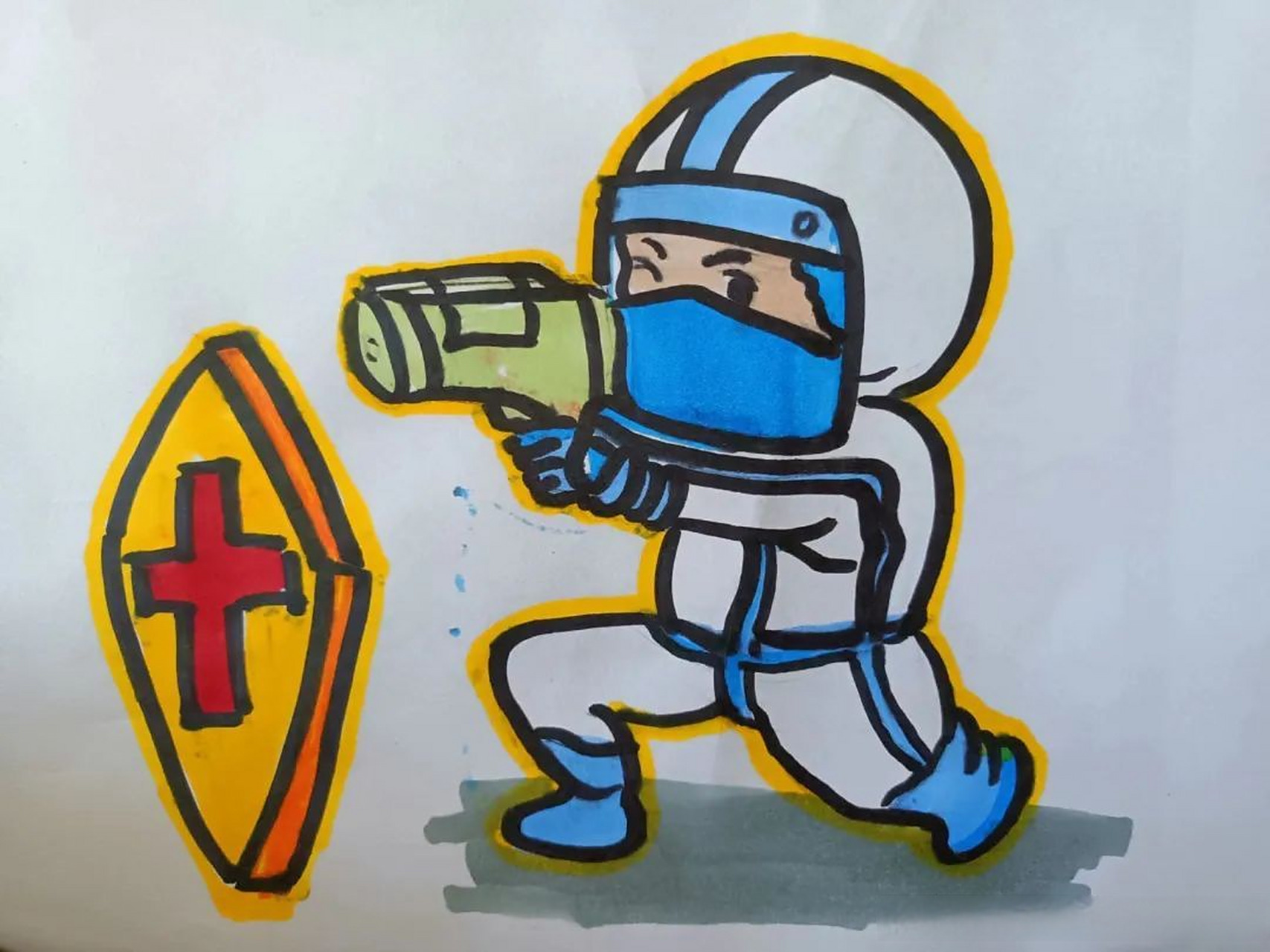 【锡市一对夫妻创作的抗疫主题字画,你一定要看】 #众志成城抗疫必胜