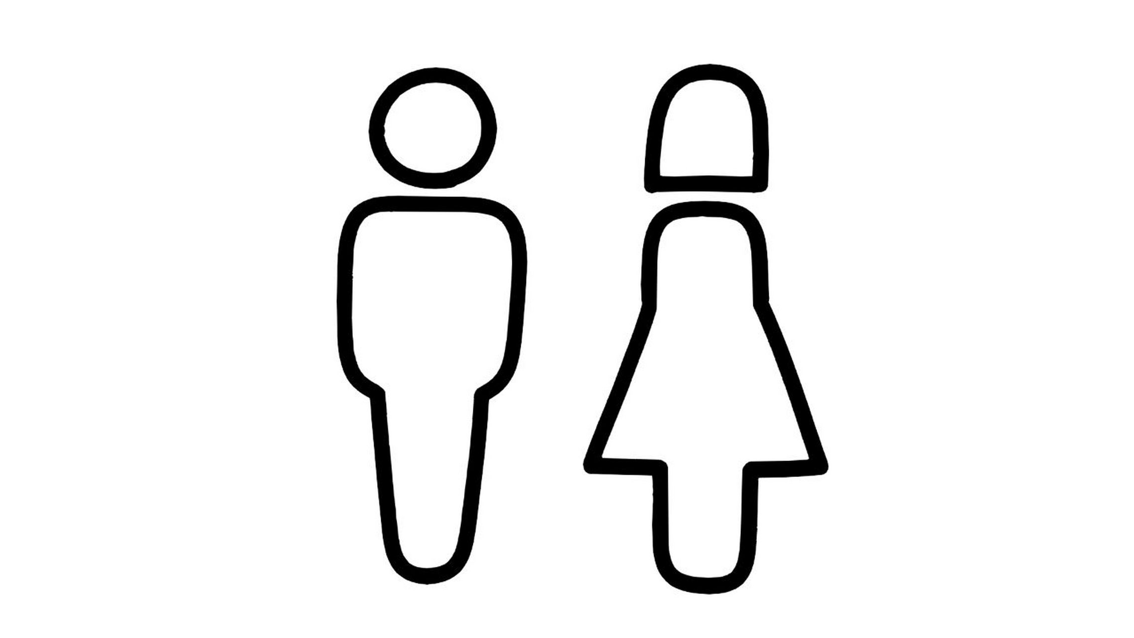 【简笔画素材分享43】7种男女洗手间图标 分享7种创意风格男女洗手间