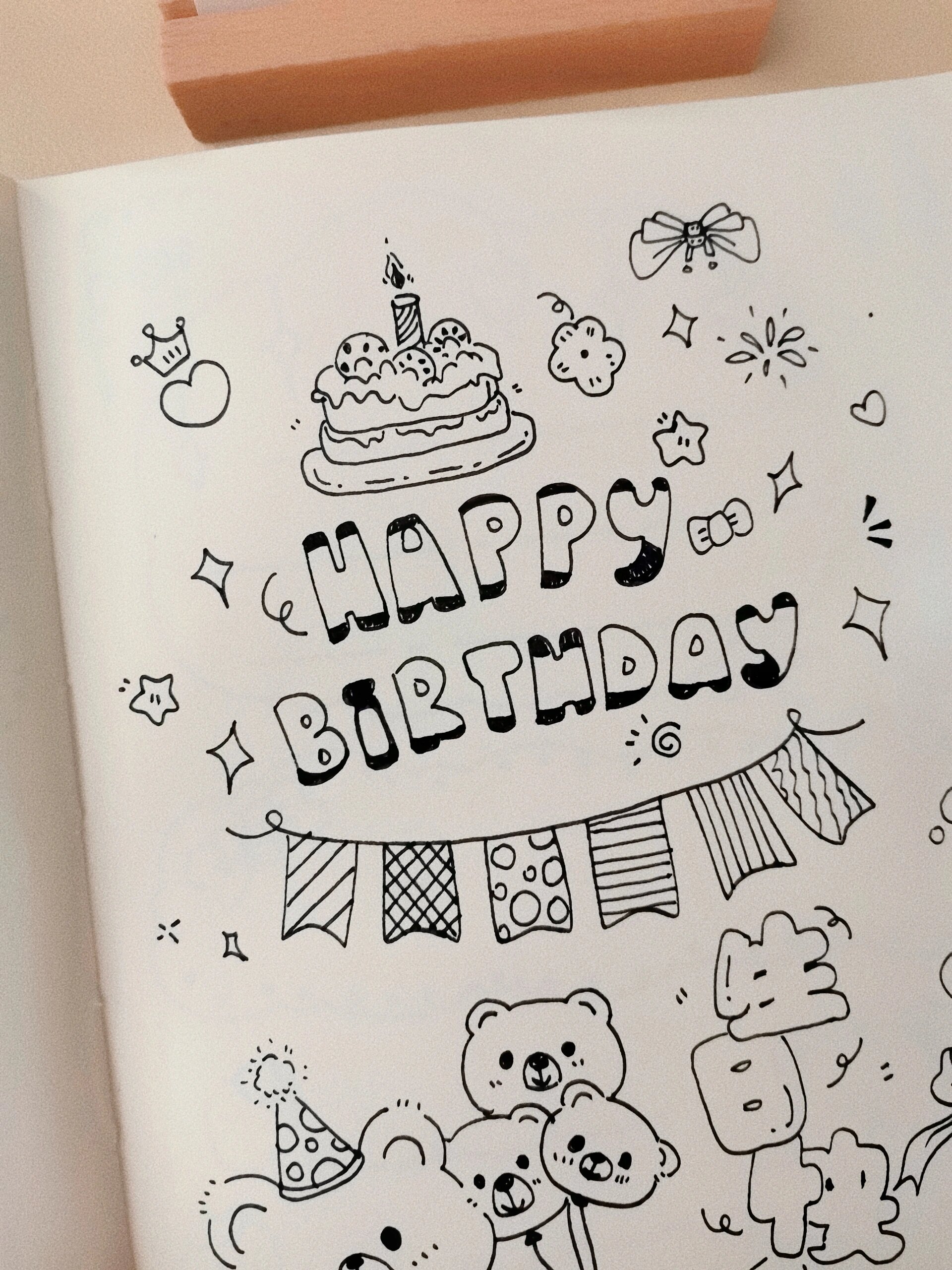 生日主题手帐·可爱简笔画素材·简笔画