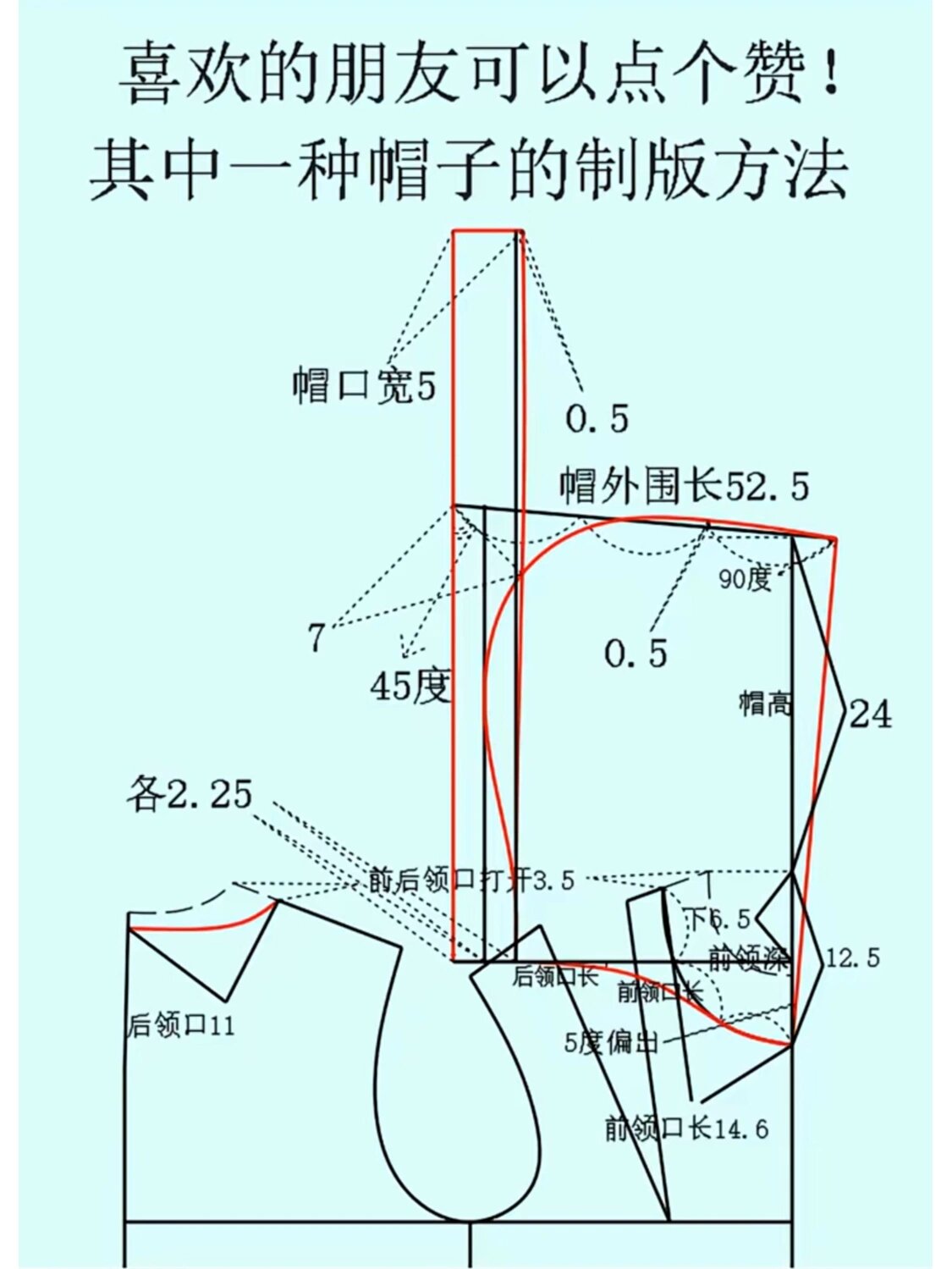 帽子裁剪方法图片