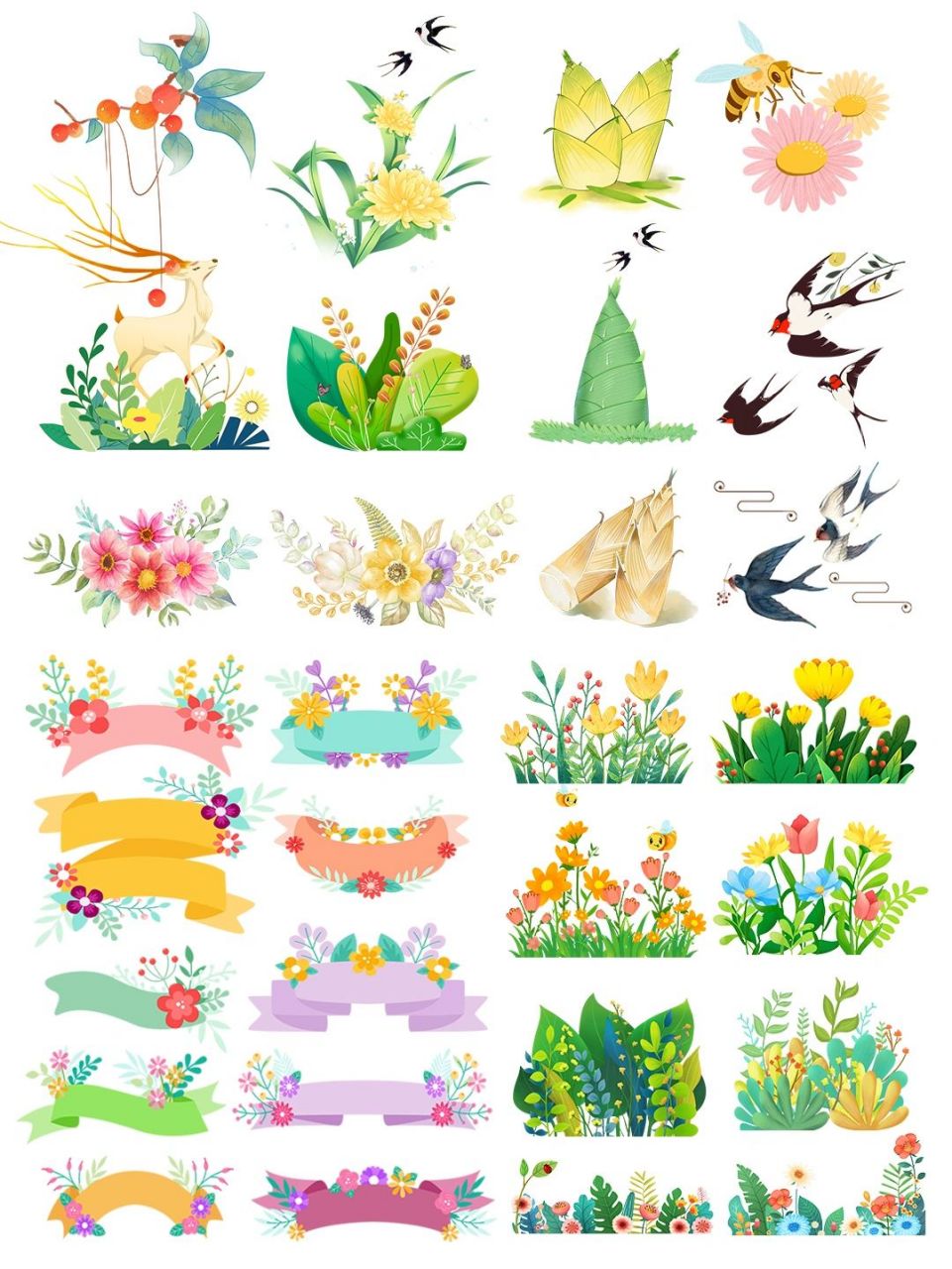 春日元素|春天生机勃勃植物素材大合集   94春天来了,万物复苏,让