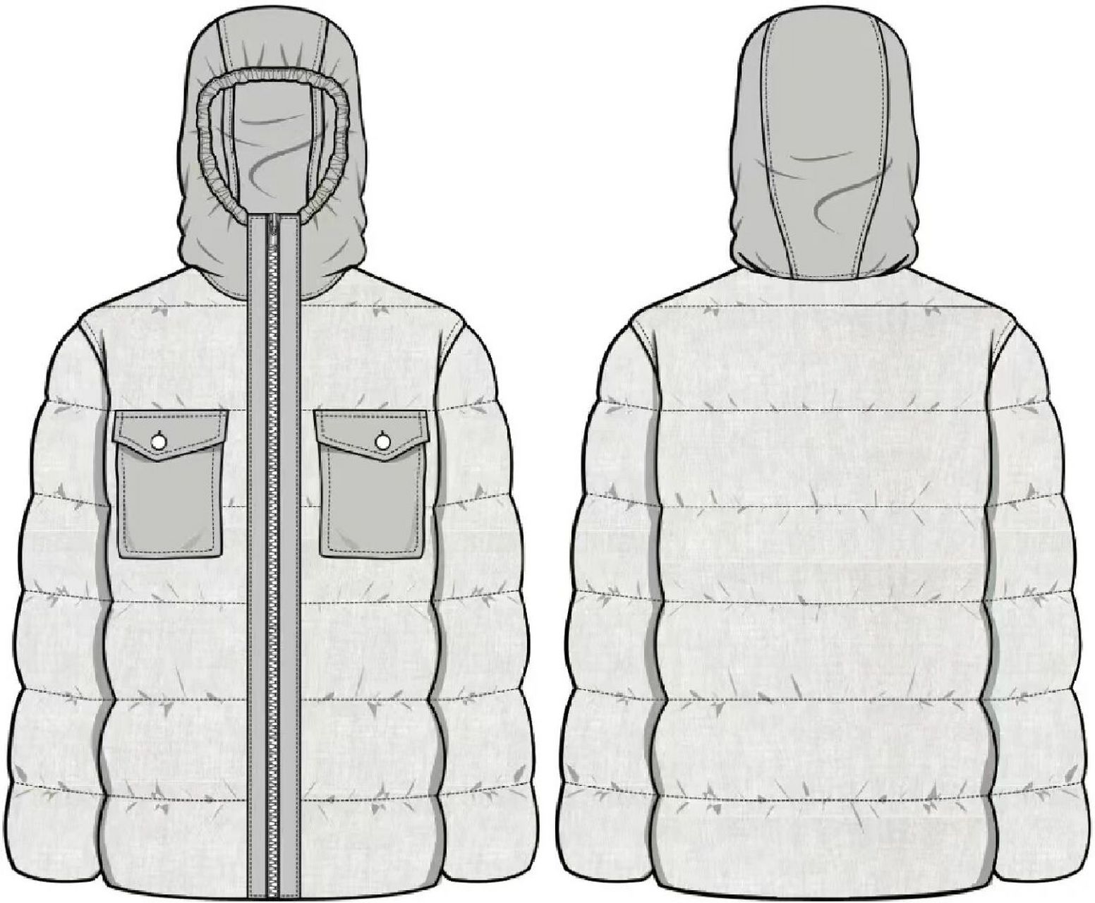 服装设计之羽绒服款式图合集!