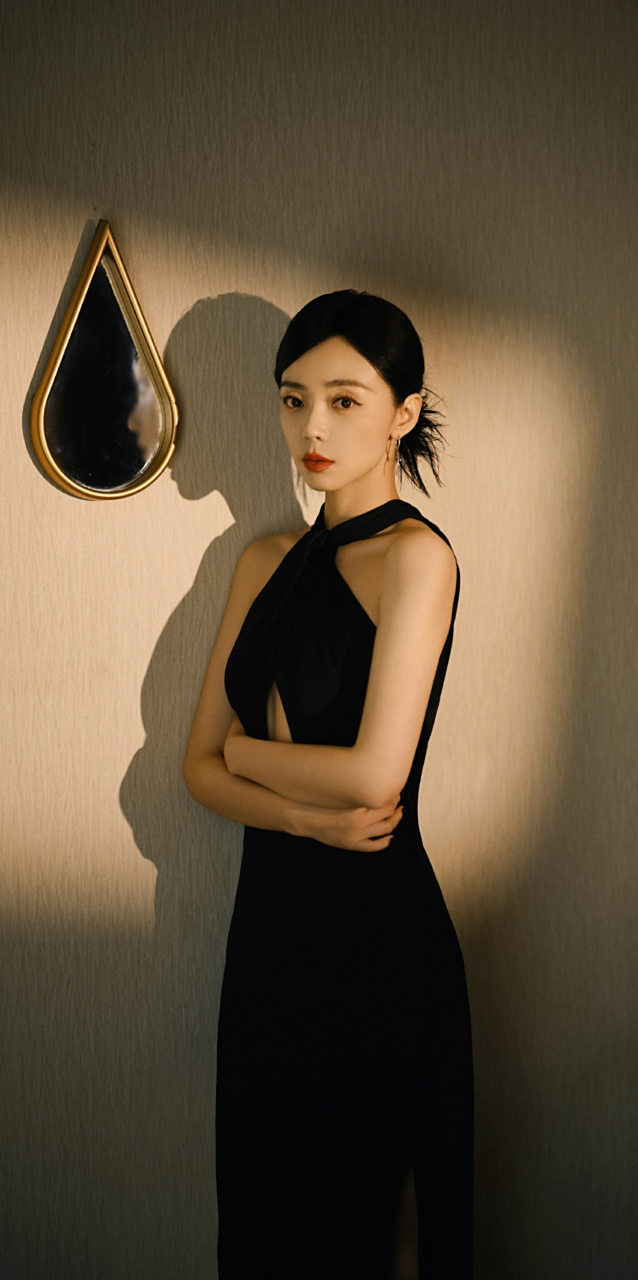 陶慧黑色礼服裙优雅写真壁纸