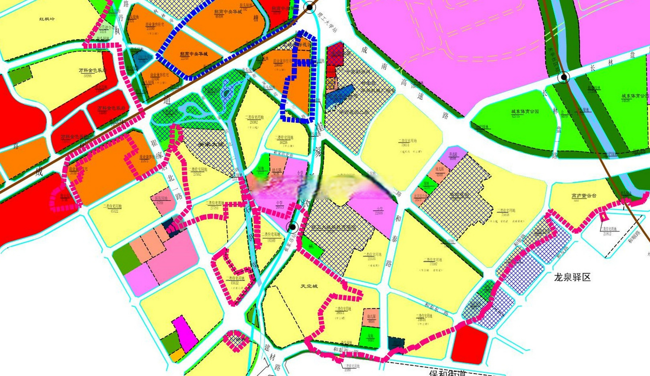 成都楼市# 成华二仙桥,理工大,东郊记忆,崔家店的控规图,合称二仙桥