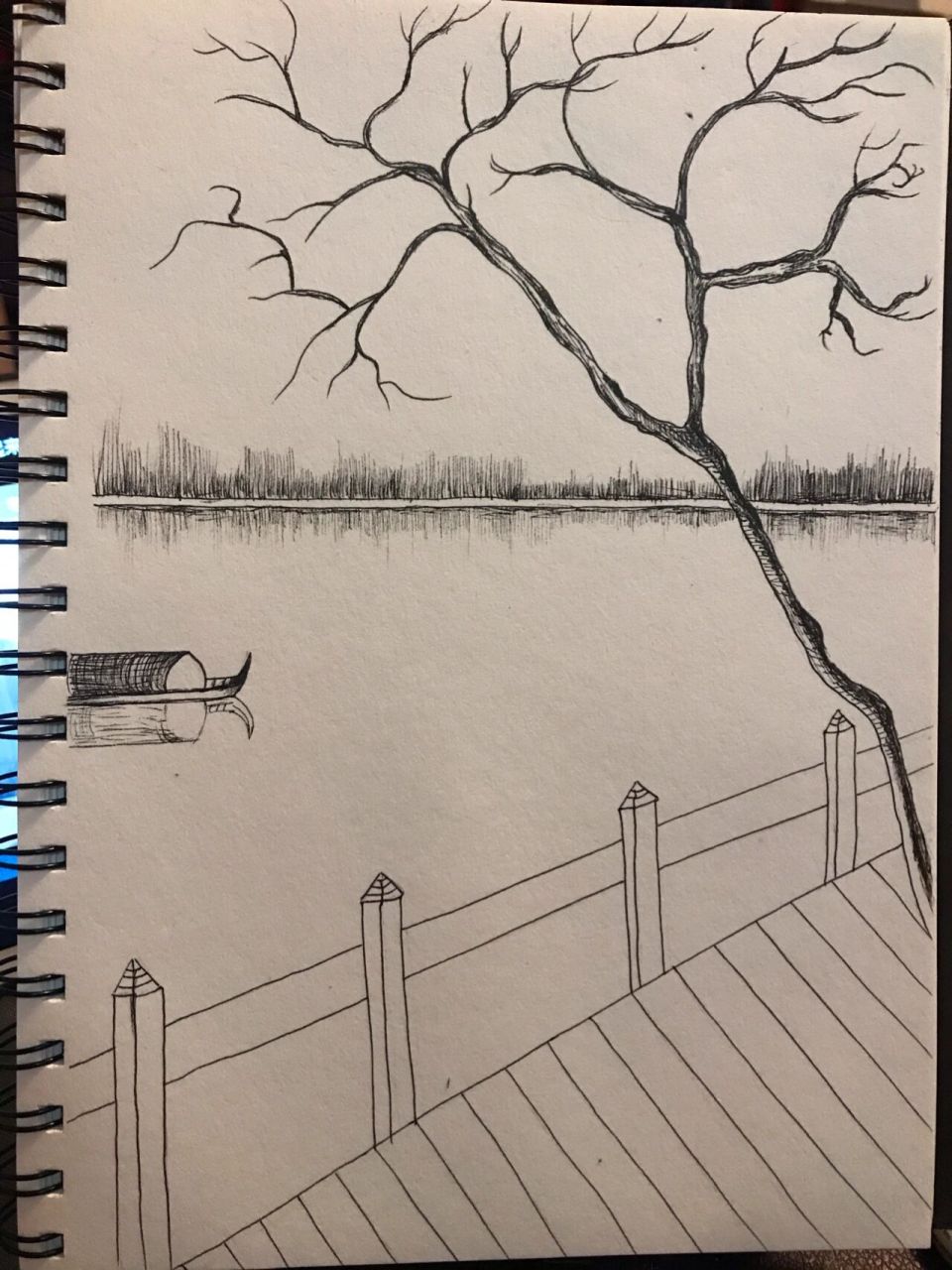 画画168天|线稿速写|风景篇|含步骤 湖边小路 临摹来源