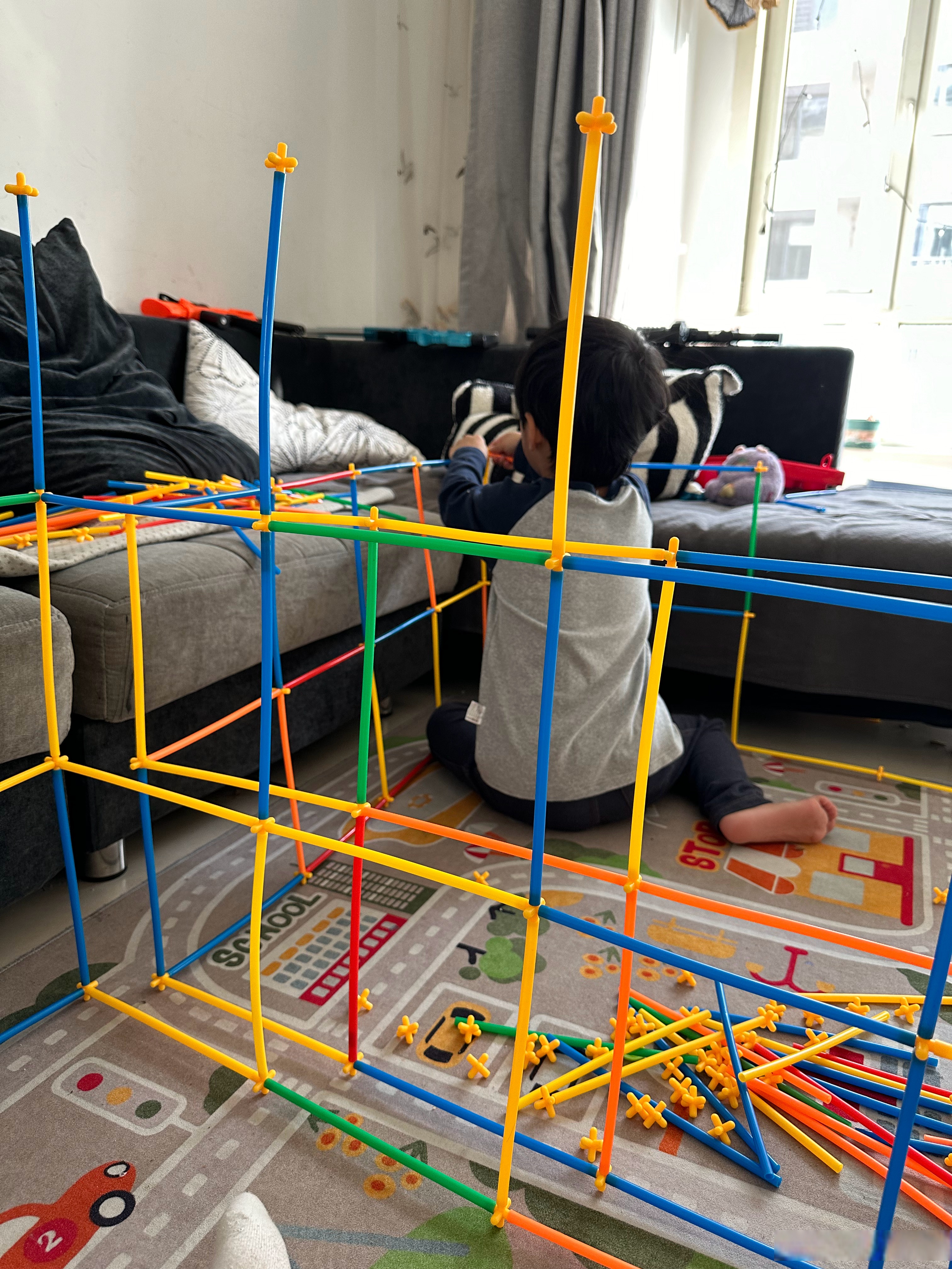 室别墅攀爬区家中倒立小学心理治疗 积木聪明棒搭建的作品亲子搭建赛