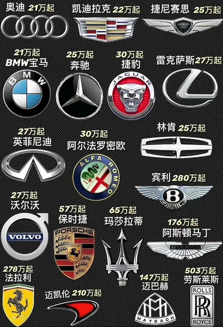 豪车居然有这些 教大家认识豪车车标,路上要注意这些车.