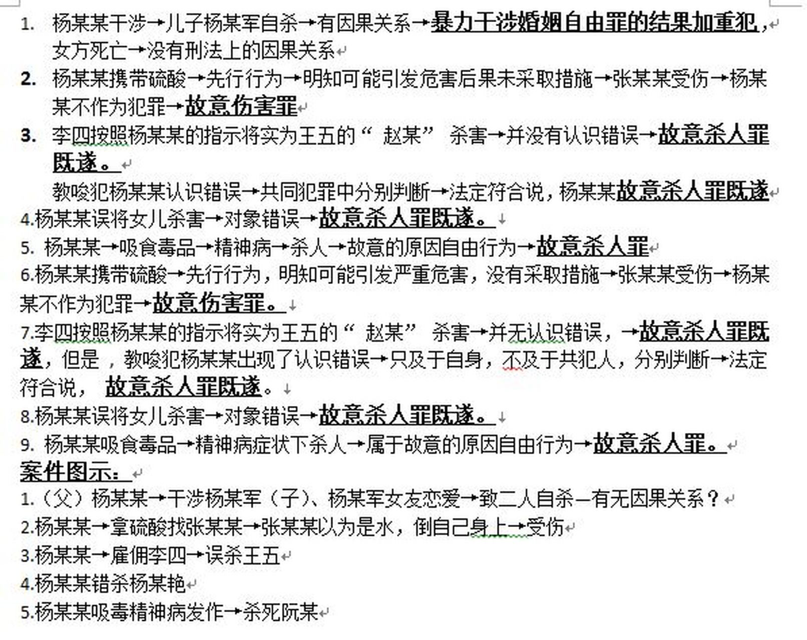 案例2杨某暴力干涉婚姻自由故意伤害杀人案 案例来源:《国家统一法律