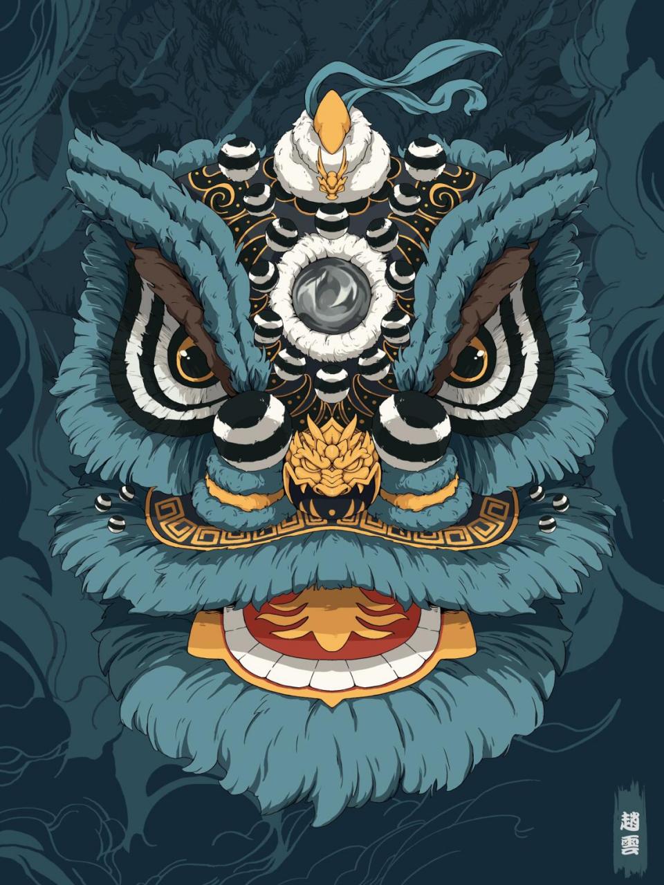 去年给网易率土之滨广东区画的醒狮活动图 五虎将分别为:红色关羽,黑