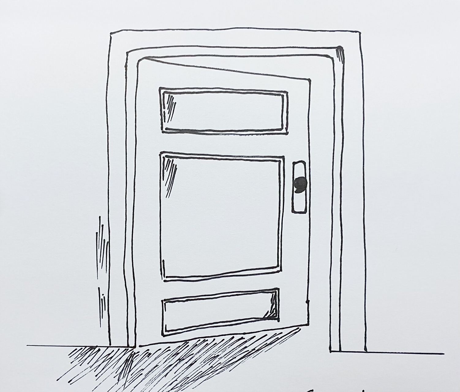 门 简笔画 准备一周更一张练手画 23年的第n 个flag,加油