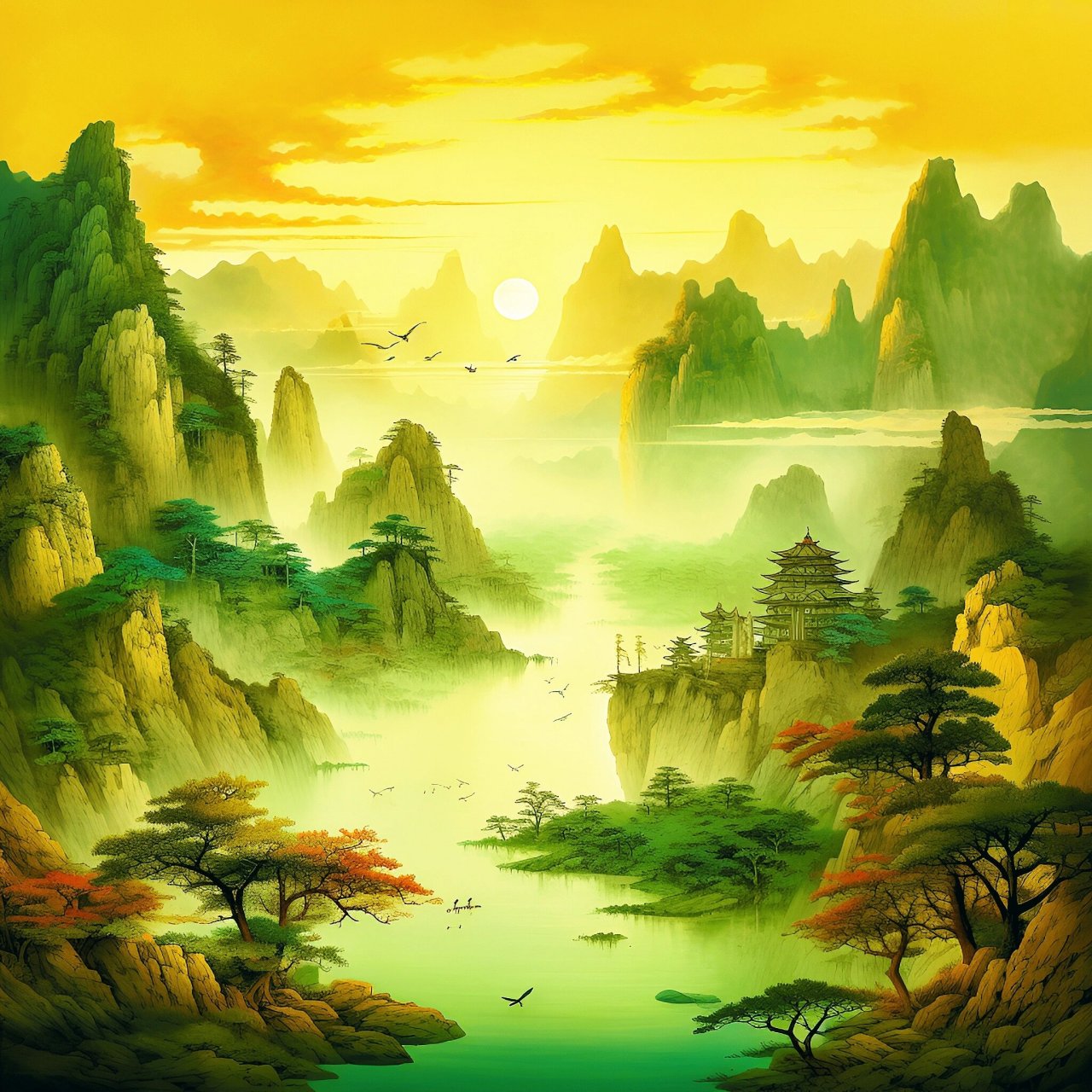 微信头像2024年最新版图片山水画 962024年最新版山水画微信头像