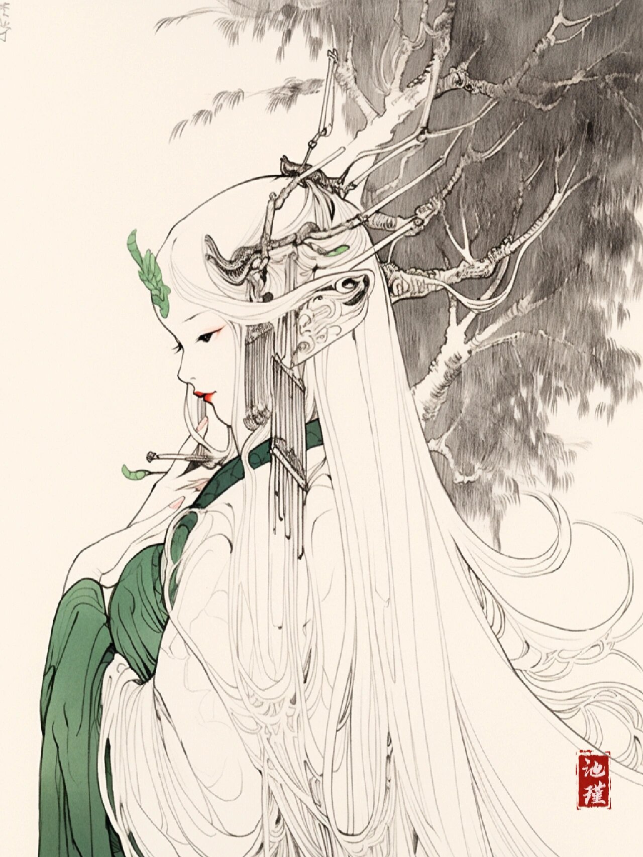 山鬼油画 神女图片