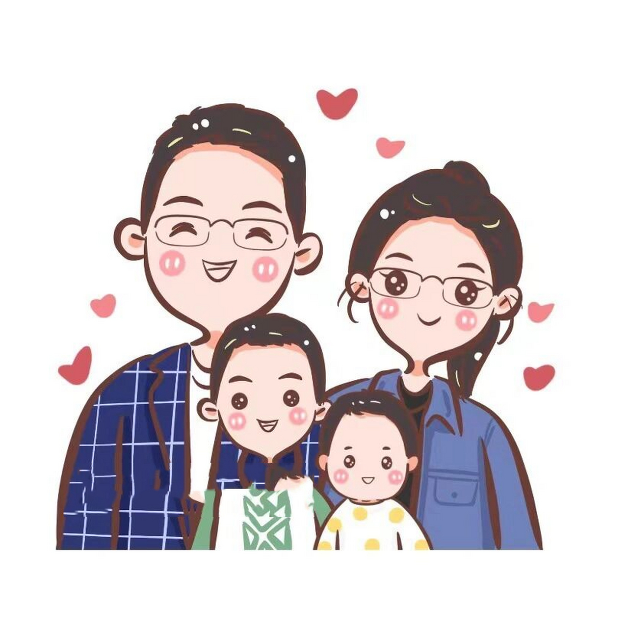 幸福的一家人 可可爱爱萌萌哒～好幸福～全家福简笔画,全家福头像