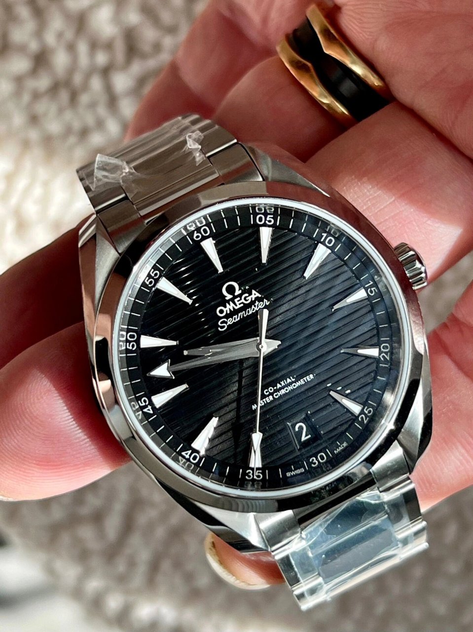 欧米茄横纹海马黑 海马150系列  欧米茄海马150系列,220.10.41.21.01.