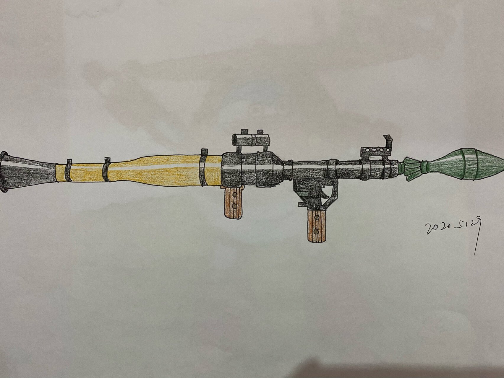 rpg火箭筒儿童创意画呦