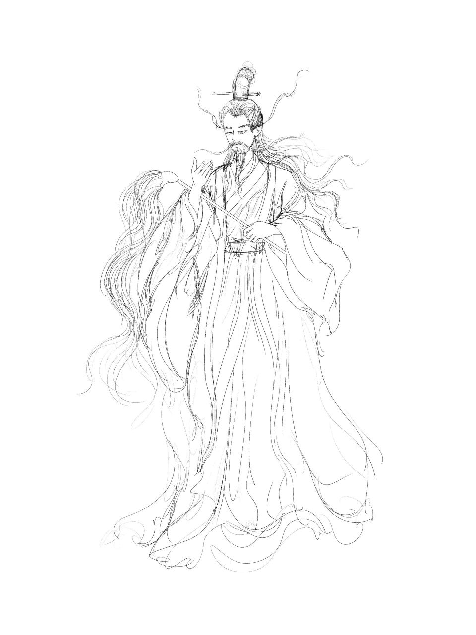 《封神榜》人物插画—玉鼎真人 前段时间更新频率有点低,后面会正常