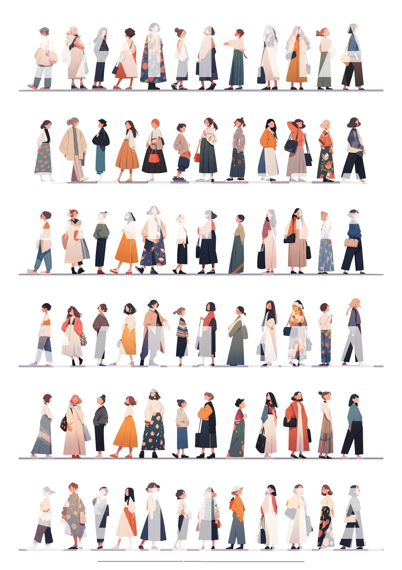 建筑/城设/环艺原创配景人物素材-拼贴风格 适用于:拼贴插画风格的图