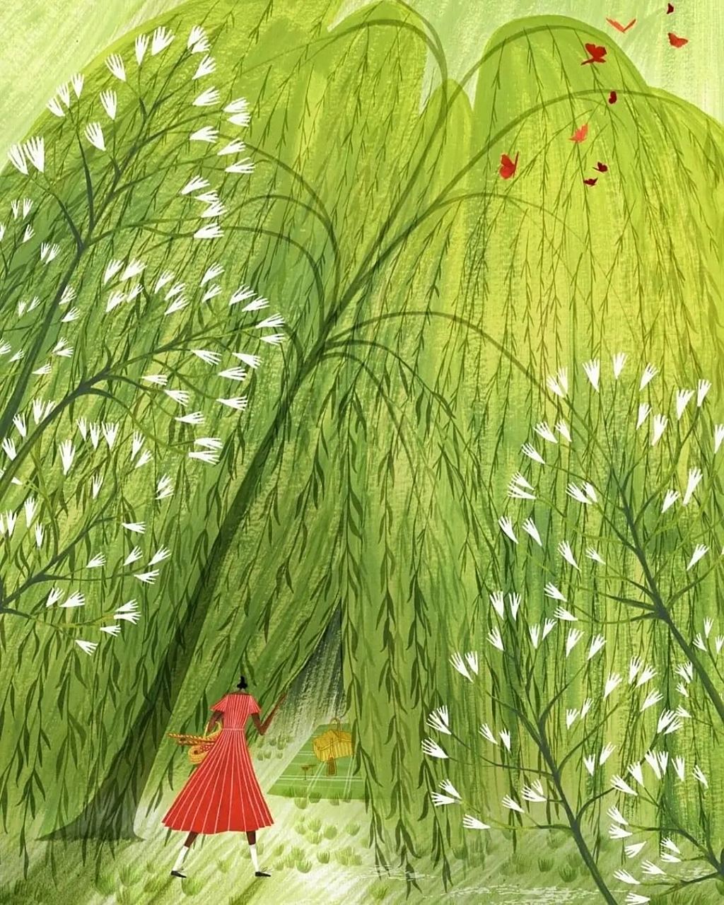 艺术绘画赏析(十二)～梦幻的绿意大自然作品 插画师:rosanna tasker