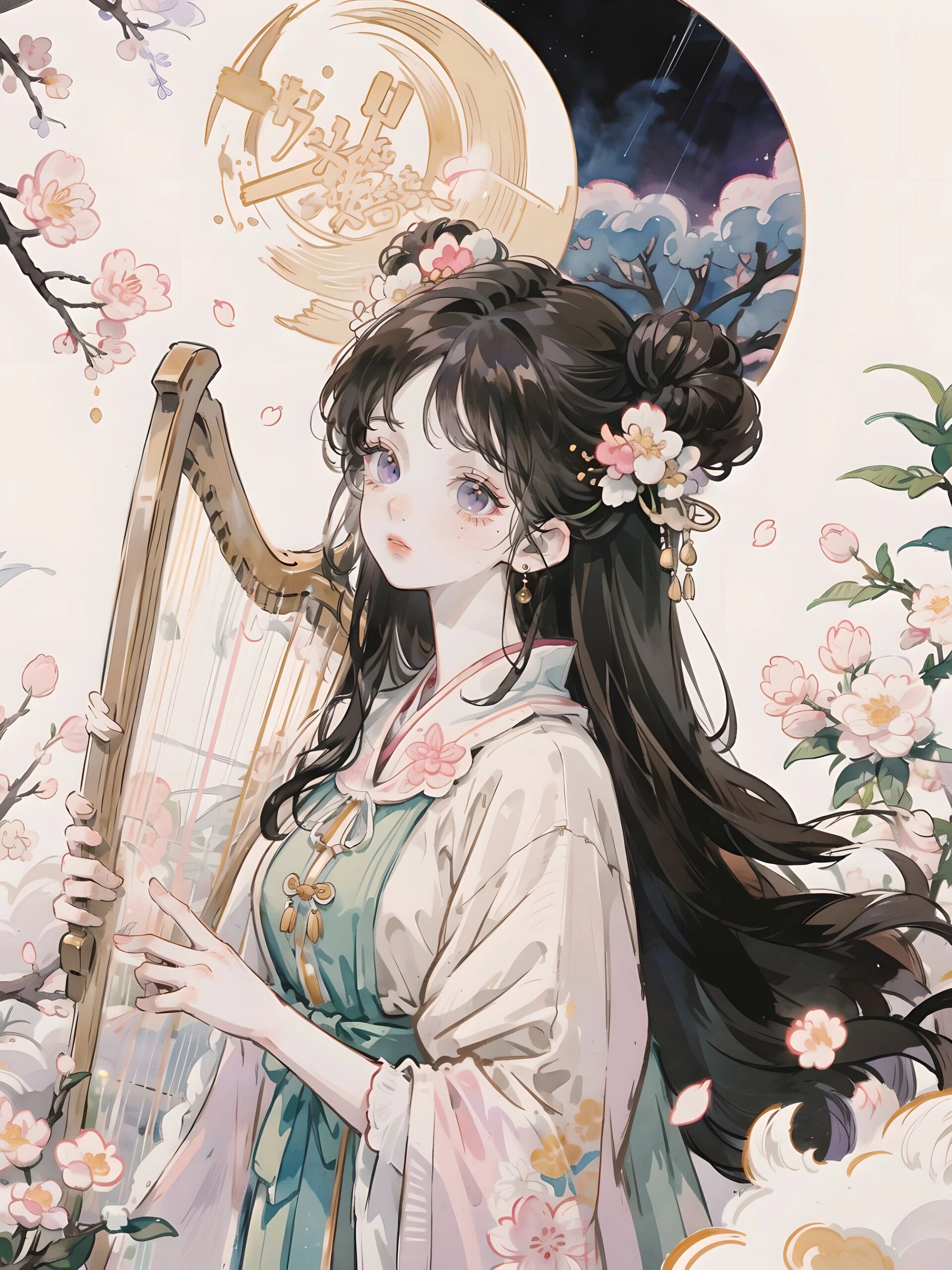 古风系头像|(12张)古琴少女