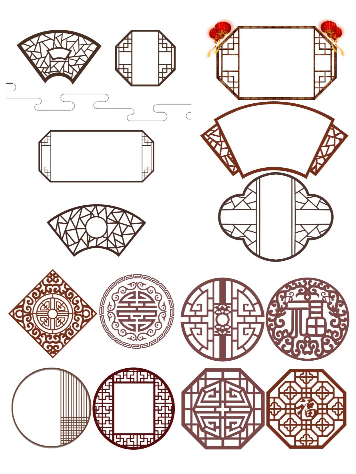 中式国风窗棱,屏风,门框1🔥