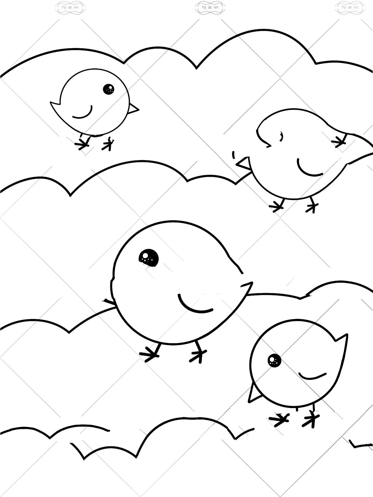 马克笔小鸡儿童画【内附线稿】小鸡简笔画 今天一起来画卡通小鸡91