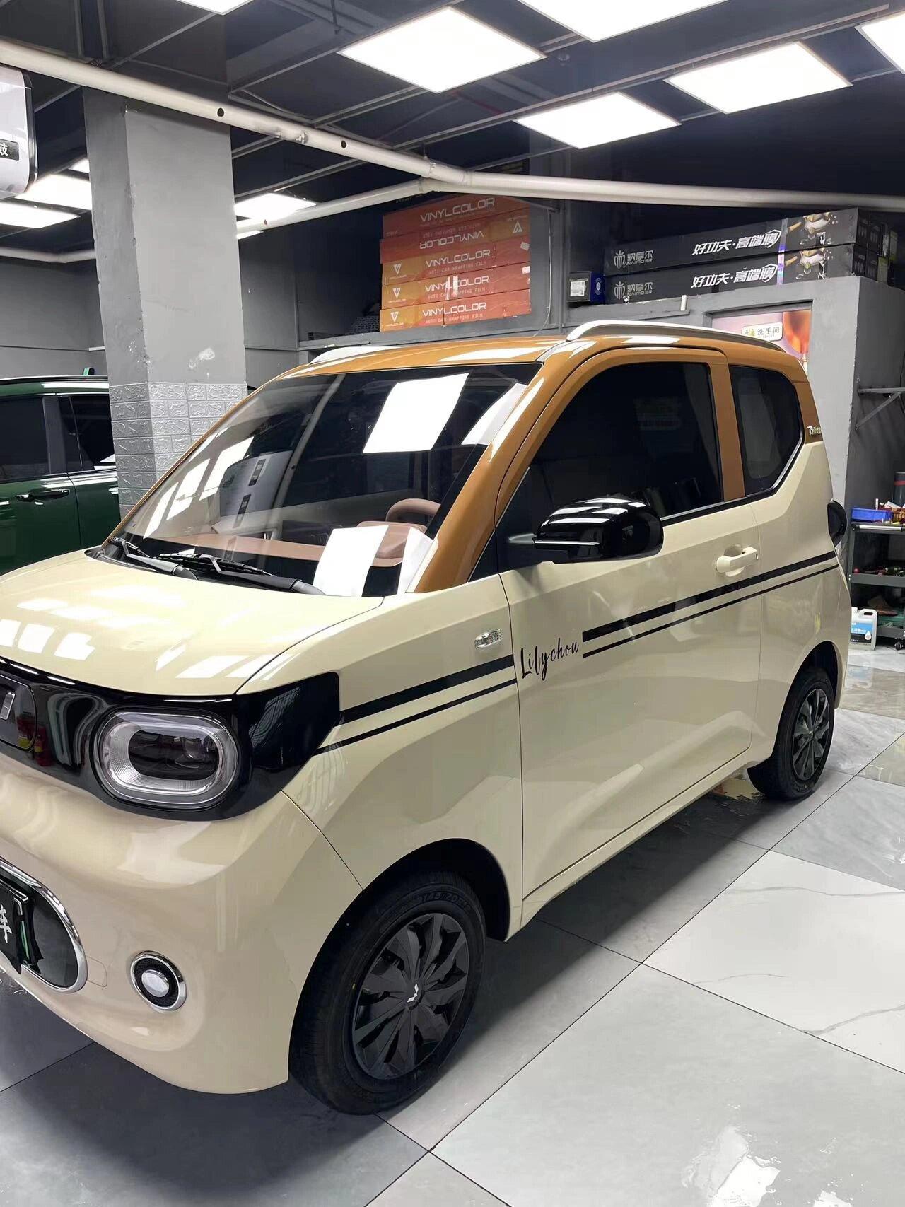 五菱宏光miniev 马卡龙改色复古配色 很好看的颜色,想贴很久了,从车友
