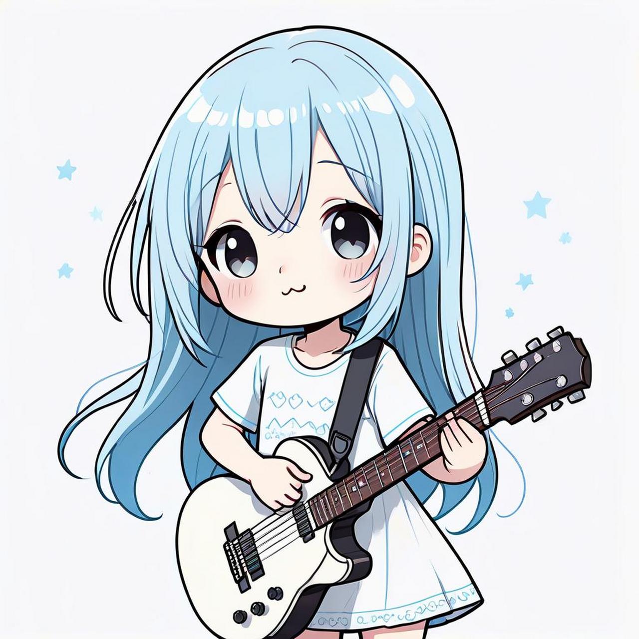 女生弹吉他头像 女生头像 优质头像 二次元 氛围感拉满的头像 二次元