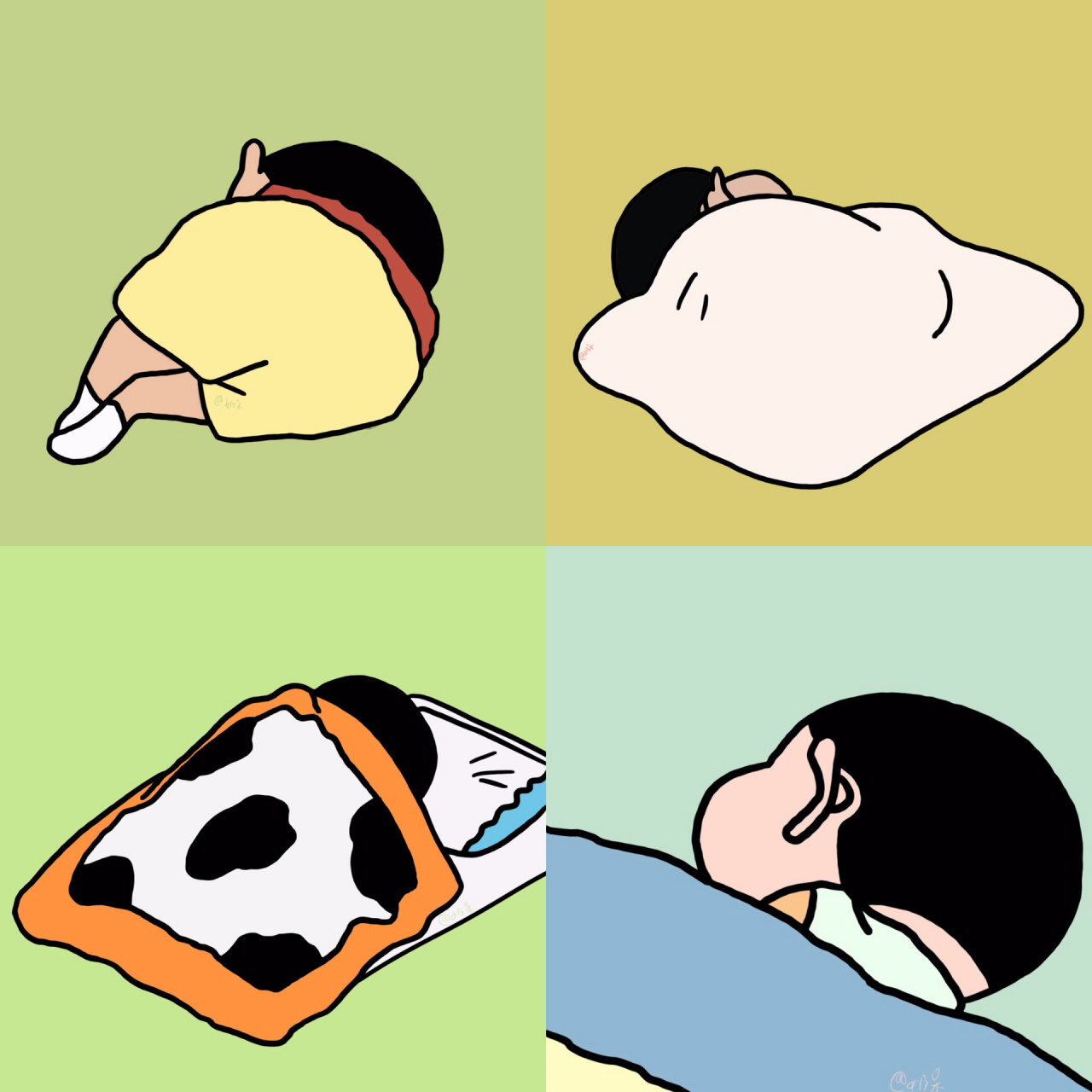 放假了是谁只想每天睡大觉 画了几张睡觉的小新 寒假和年假都来了 是