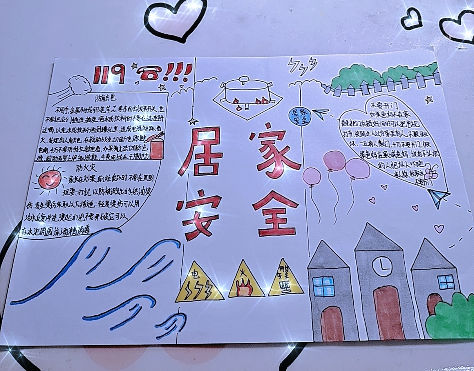 居家安全手抄报简单好画 居家安全手抄报简单好画