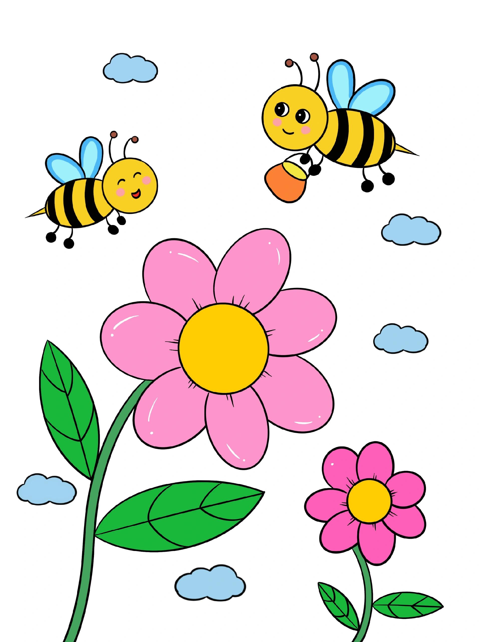 采花蜜的小蜜蜂