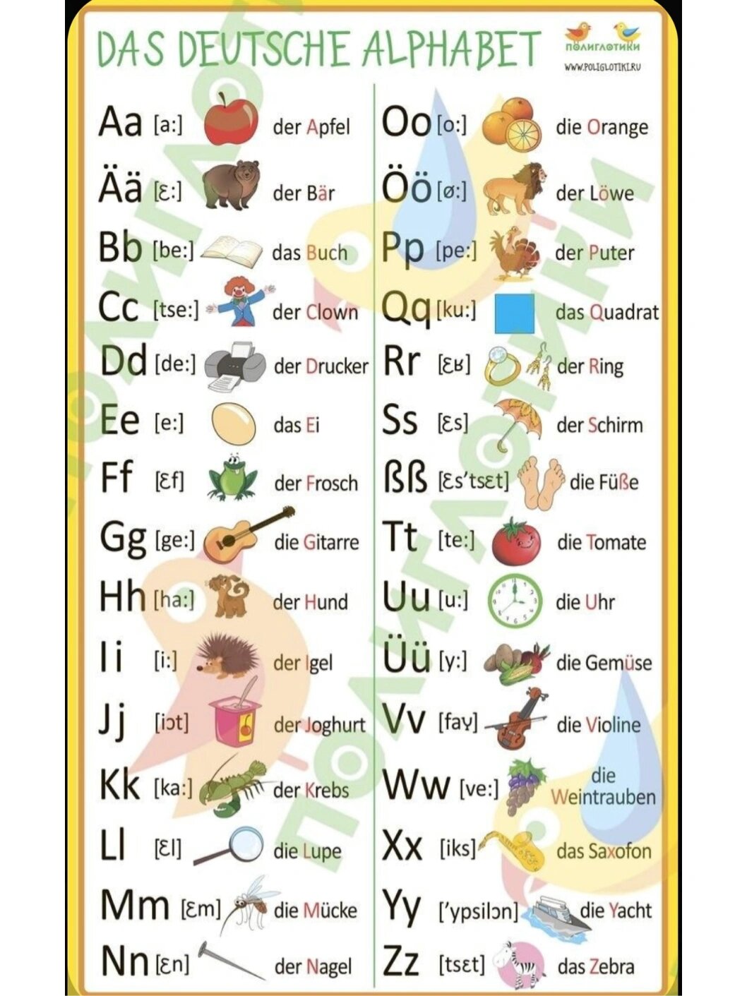 🇩🇪一张图搞定德语字母
