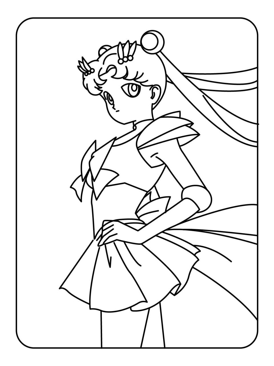 从小看到大的热门动画,美少女战士的涂色简笔画素材来啦!