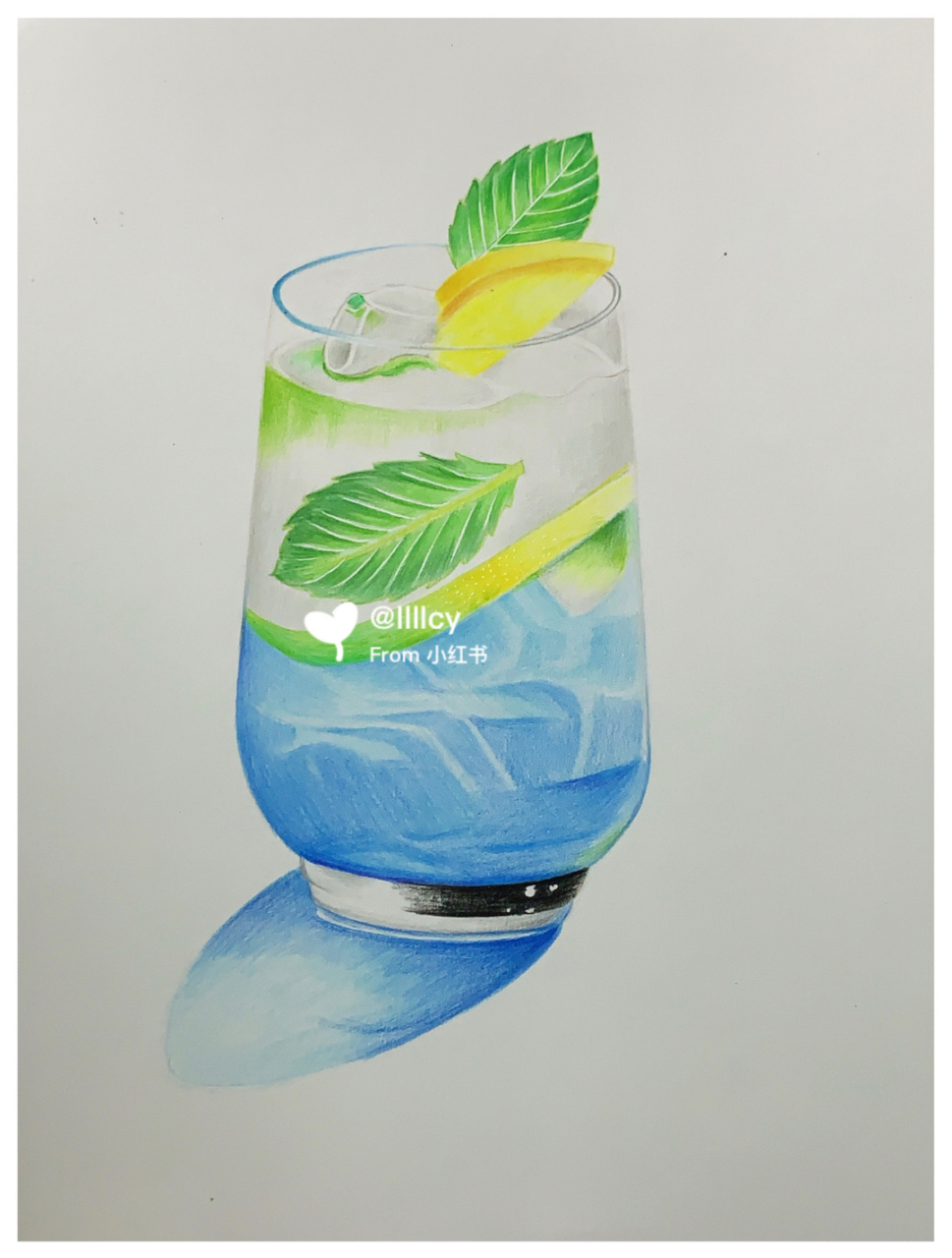 夏天快到了,来一杯冷饮呀[爱你] 彩铅:尼奥尼120色油性 #彩铅画