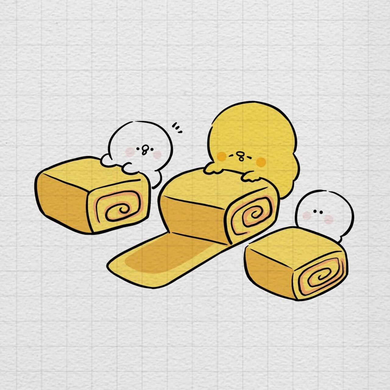 简笔画|鸡蛋卷 日常鸡蛋卷,来一份嘛,厚切哦[捂脸][捂脸][捂脸]#简笔