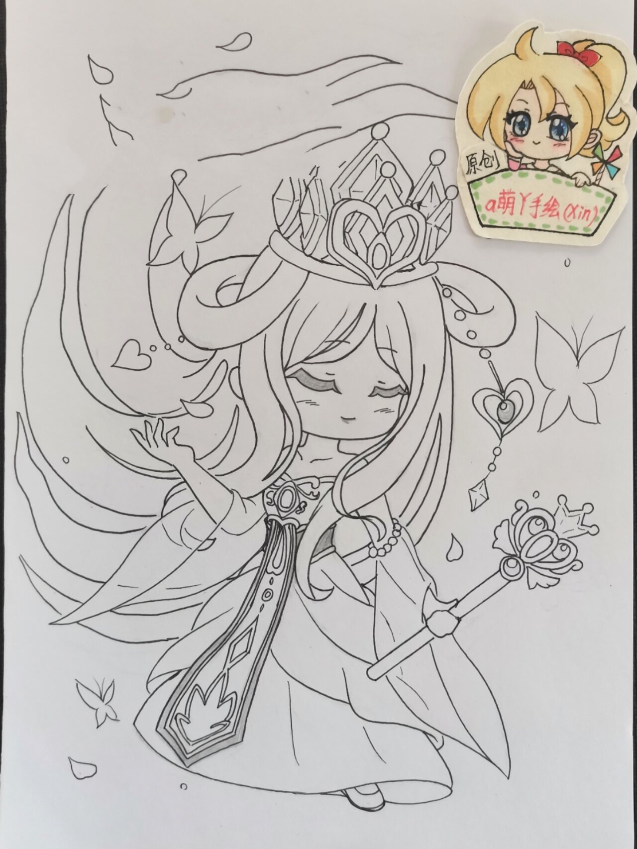 迷你世界叶罗丽公主简笔画绘画画的日常教程