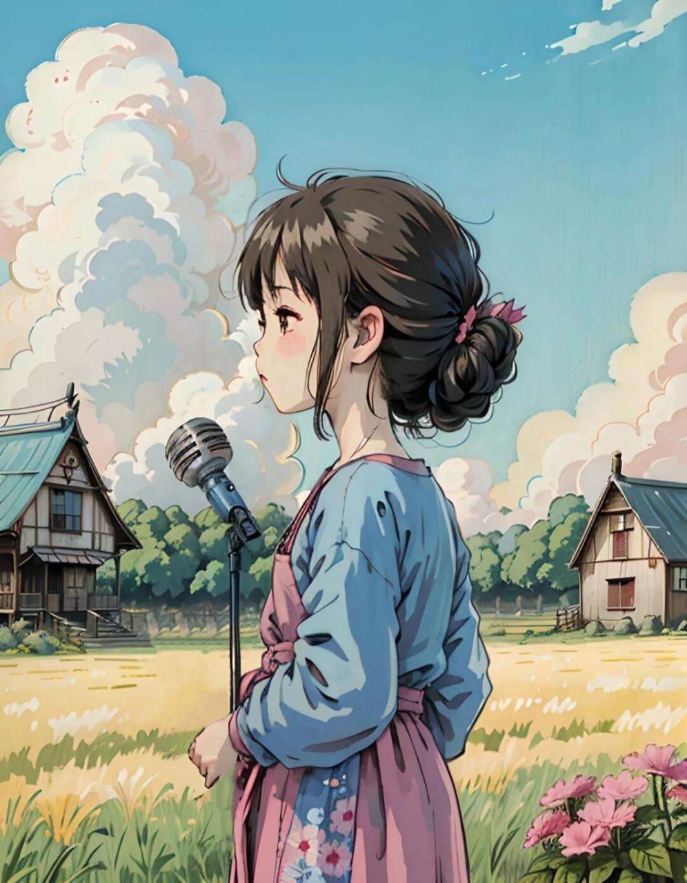 风吹麦浪|爱唱歌的小女孩|头像壁纸