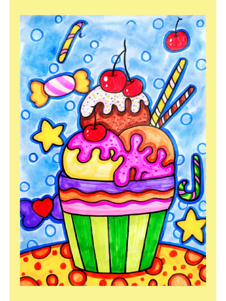 创意儿童画|冰淇淋90