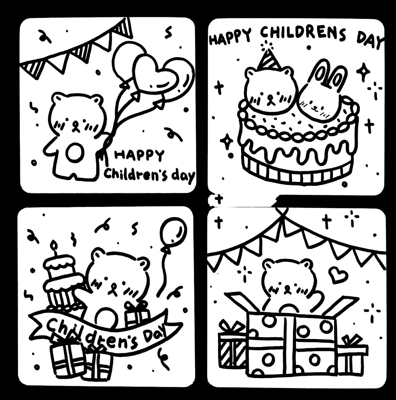 六一儿童节简笔画来啦!手绘贺卡