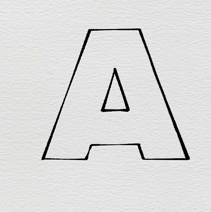 立体字母a的简笔画