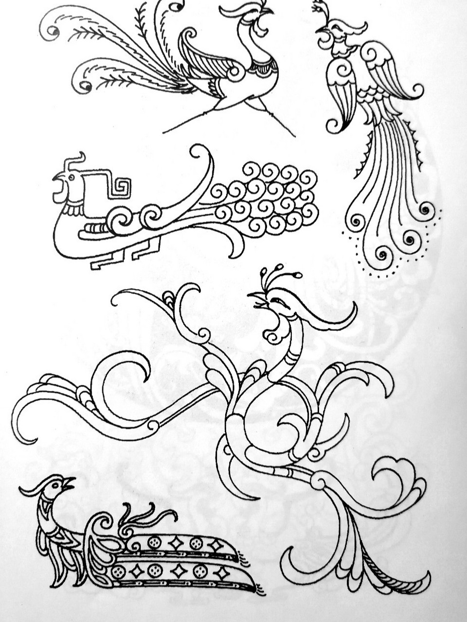 画痴92中国传统图案(凤鸟·1) 点赞加关注的宝宝们请关注眉儿另一个