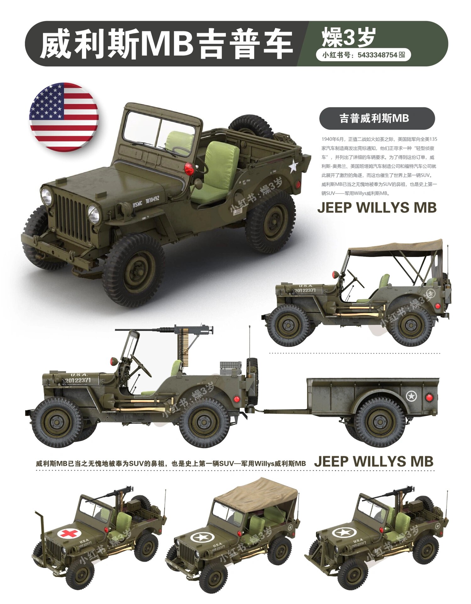 二战美国著名军车威利斯mb吉普