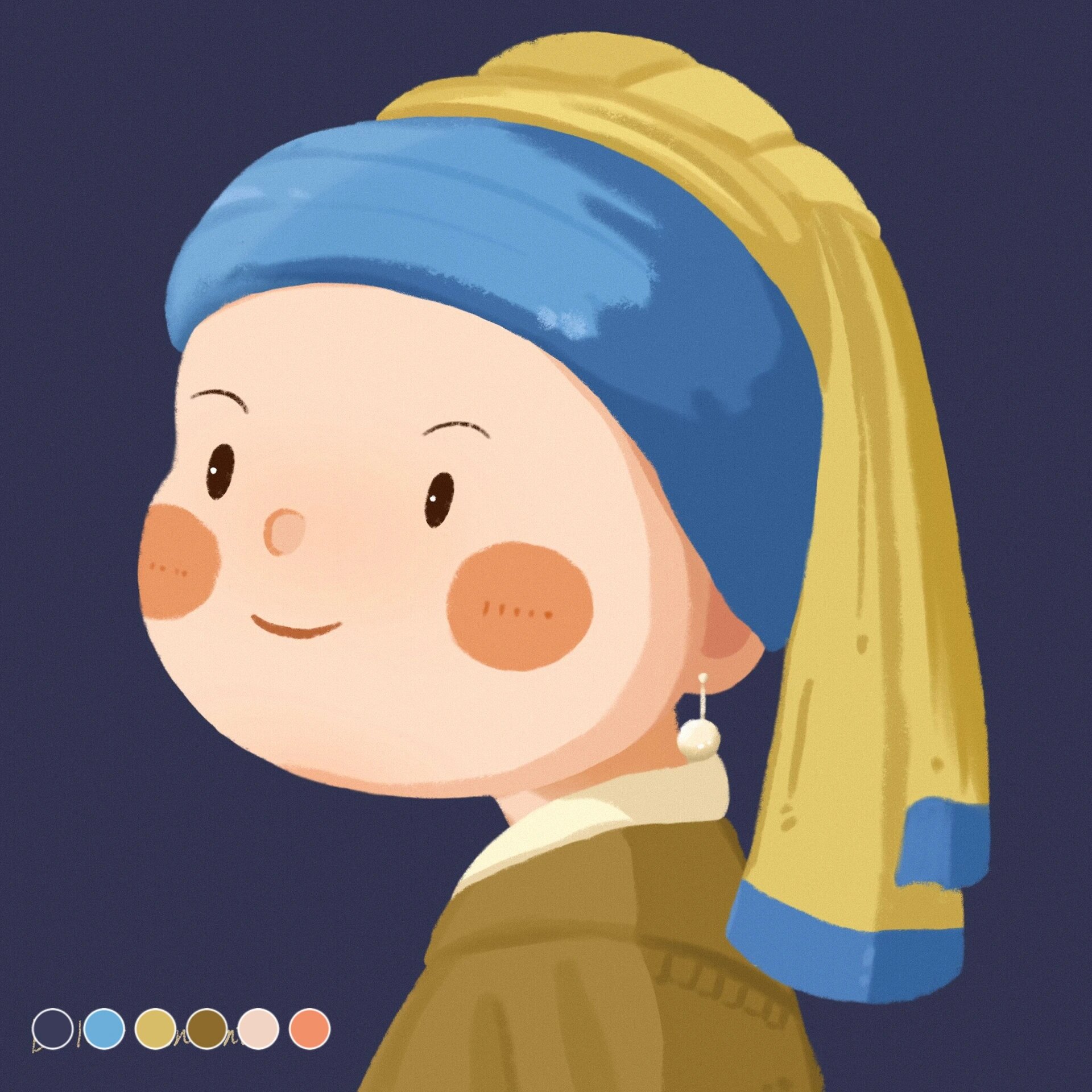 戴珍珠耳环的少女